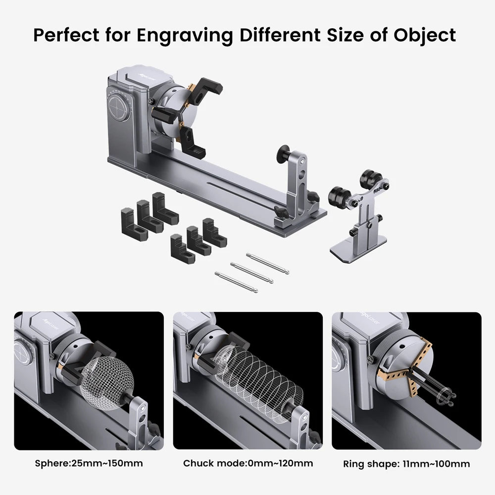 Laser Engraver Accessories 3-in-1 Kit for Cylindrical Objects