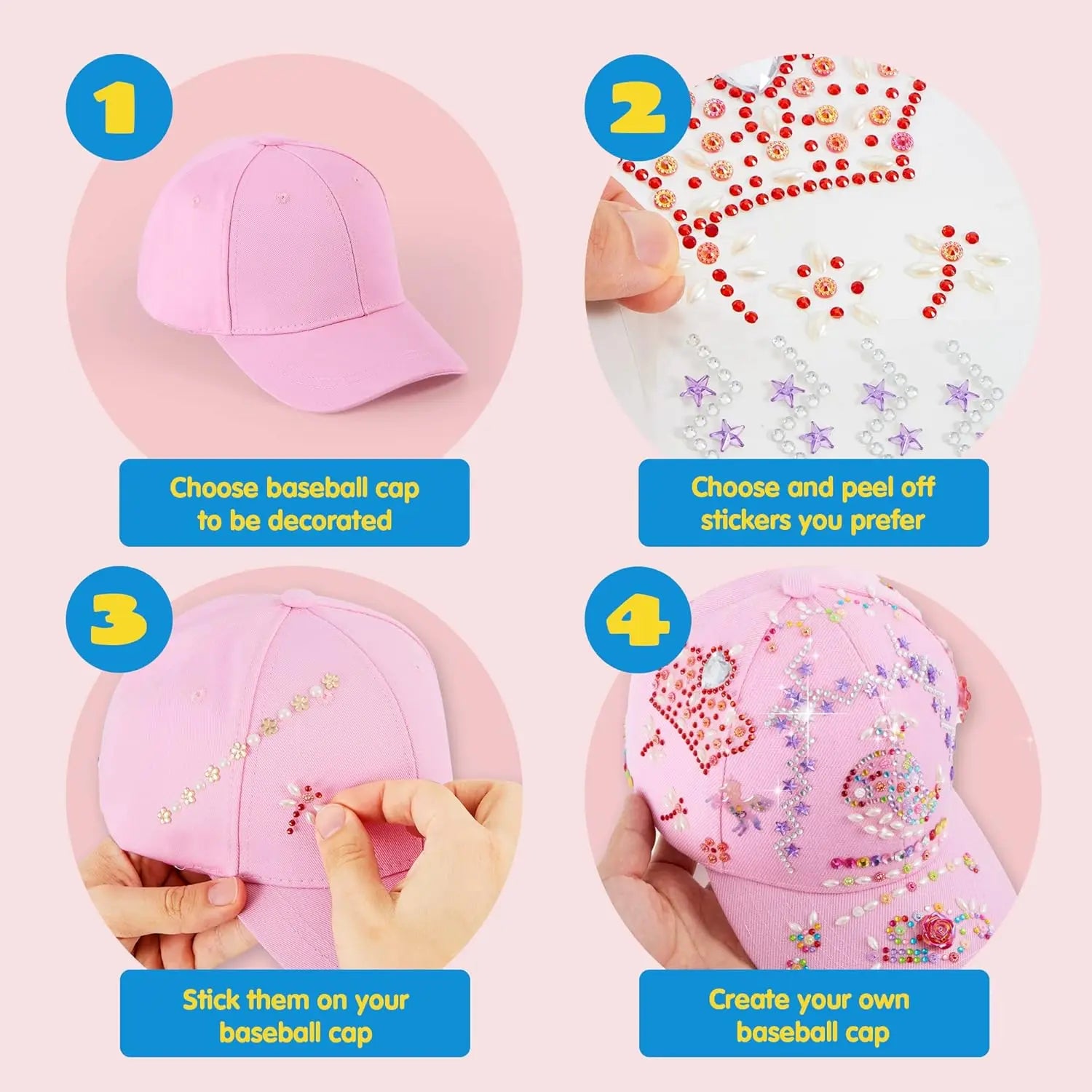 Decorate Baseball Cap Gems Stickers Art Crafts