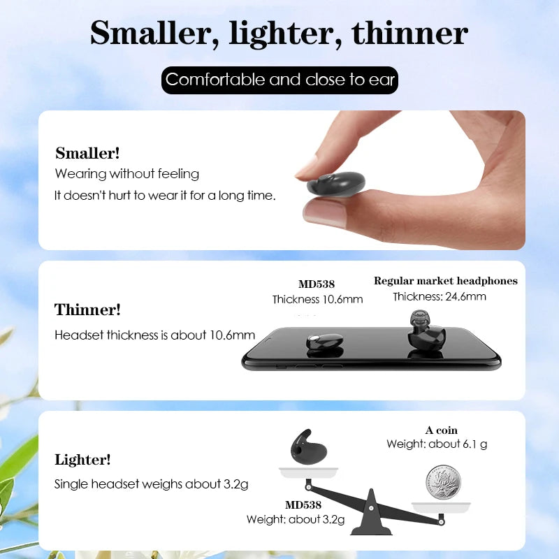 Ultra-thin Sleep Wireless Bluetooth Headphones