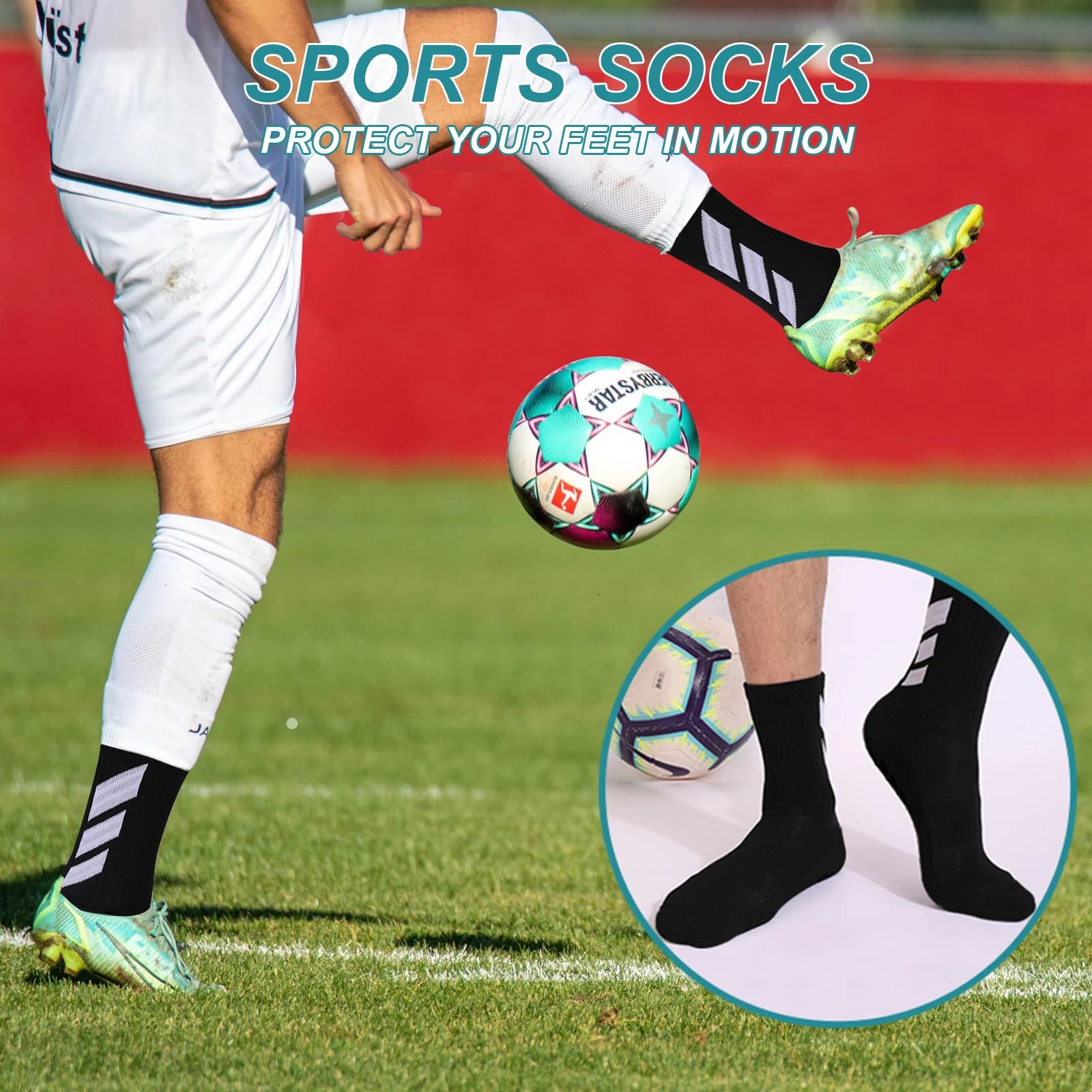 1 pair of socks football socks men's anti slip