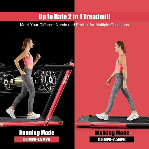 2 in 1 Folding Treadmill 2.25HP with Remote Control APP Control