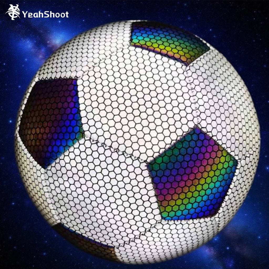 Size 5 Professional Soccer Ball - Holographic Reflective Football,