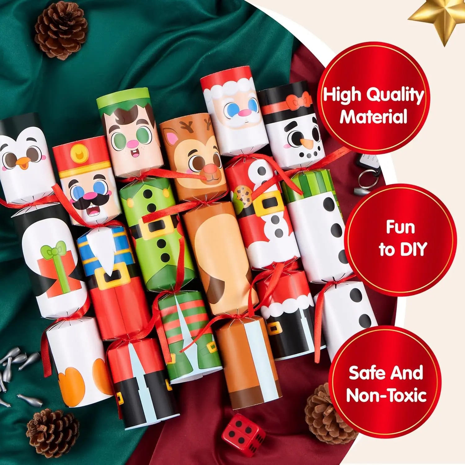 Non-Snap Party Table Favors Christmas Characters