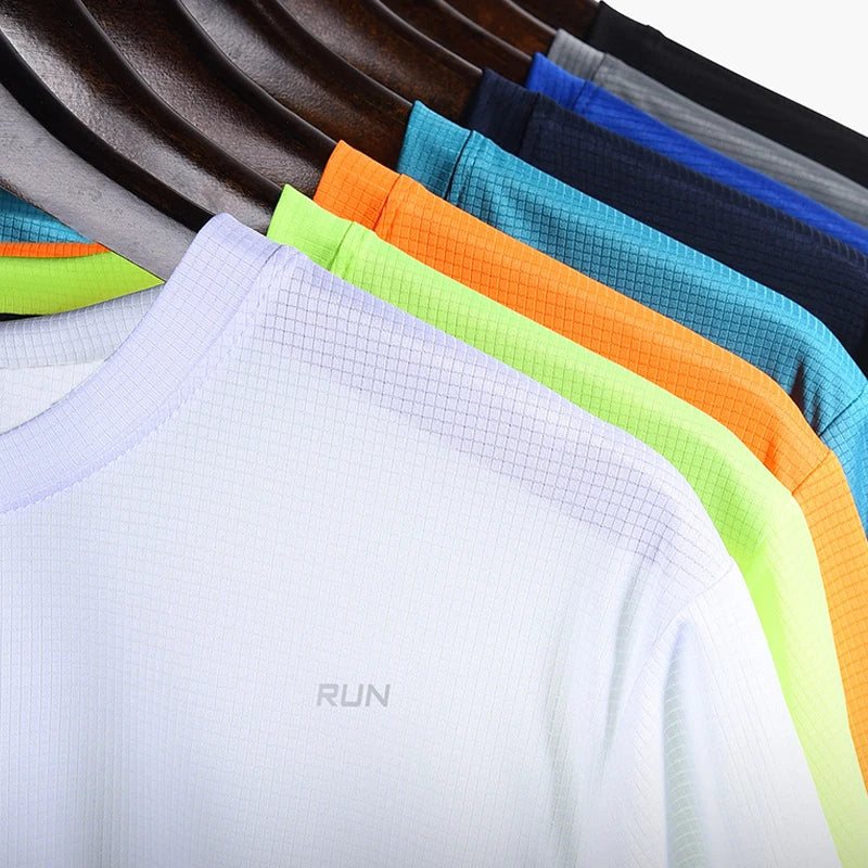 Summer Men's Quick Dry Running Bodybuilding Shirts Oversized