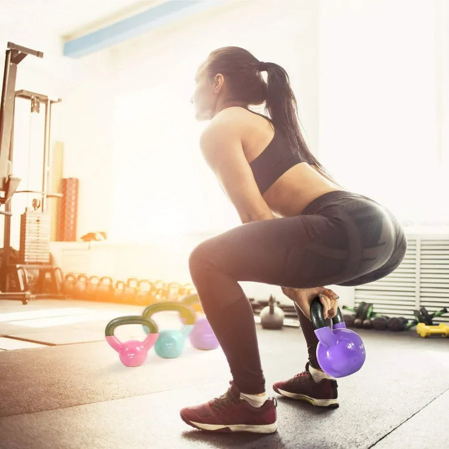Vinyl Coated Kettlebell Iron Sets Full Body Workout