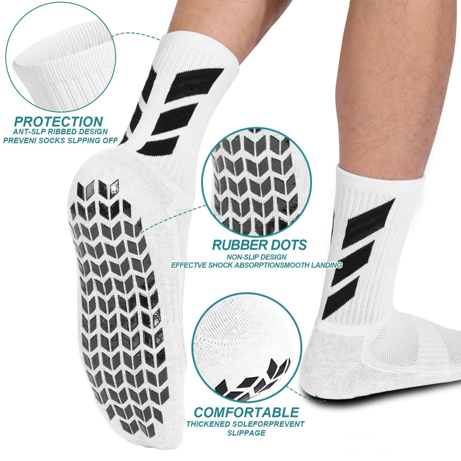 1 pair of socks football socks men's anti slip