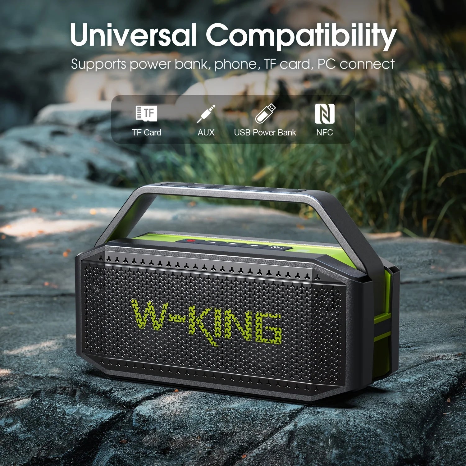 (100W Peak} Loud Bluetooth Speakers Wireless Waterproof Speaker