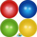 4 Pcs 26 Inch Yoga Exercise Ball for Pilates Pregnancy Birthing Fitness with Quick Pump Anti Burst in Blue for Improved Posture