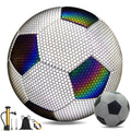 Size 5 Professional Soccer Ball - Holographic Reflective Football,