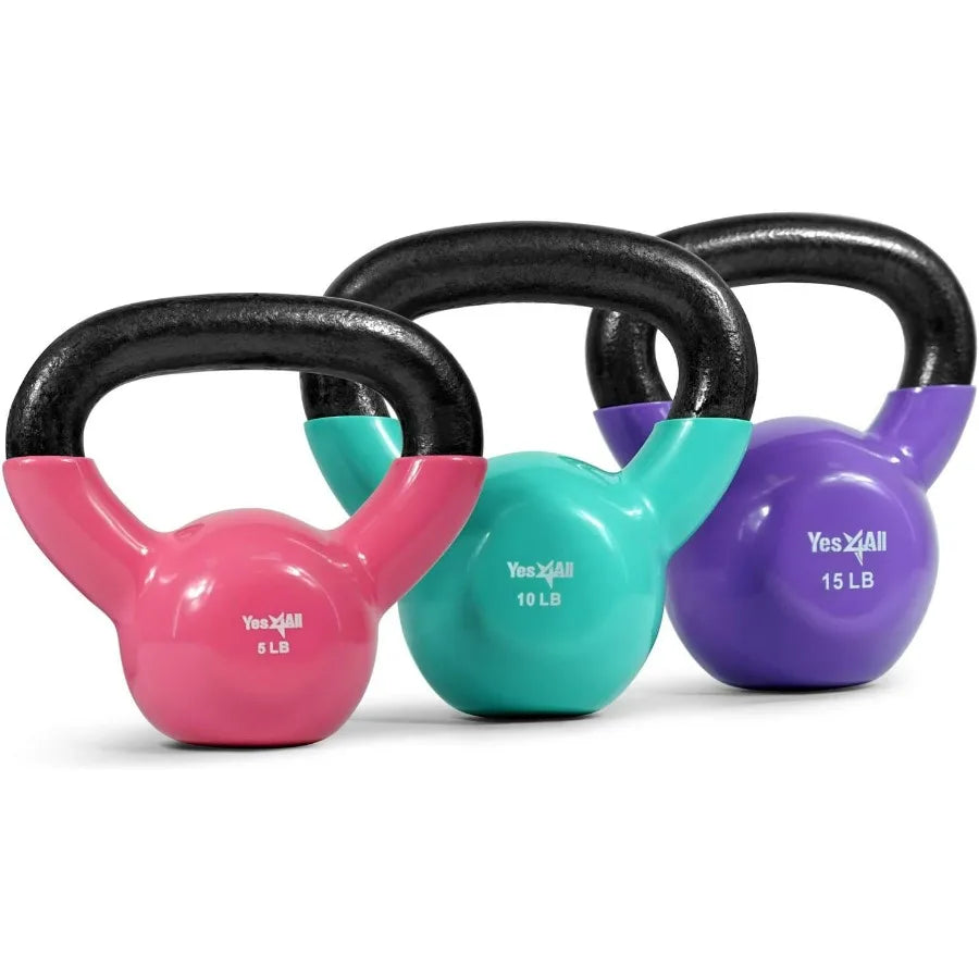 Vinyl Coated Kettlebell Iron Sets Full Body Workout