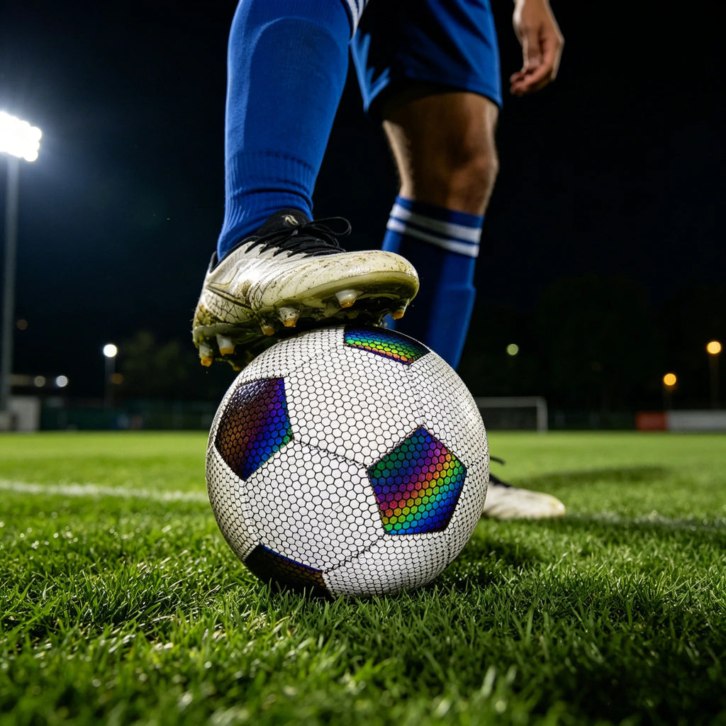Size 5 Professional Soccer Ball - Holographic Reflective Football,