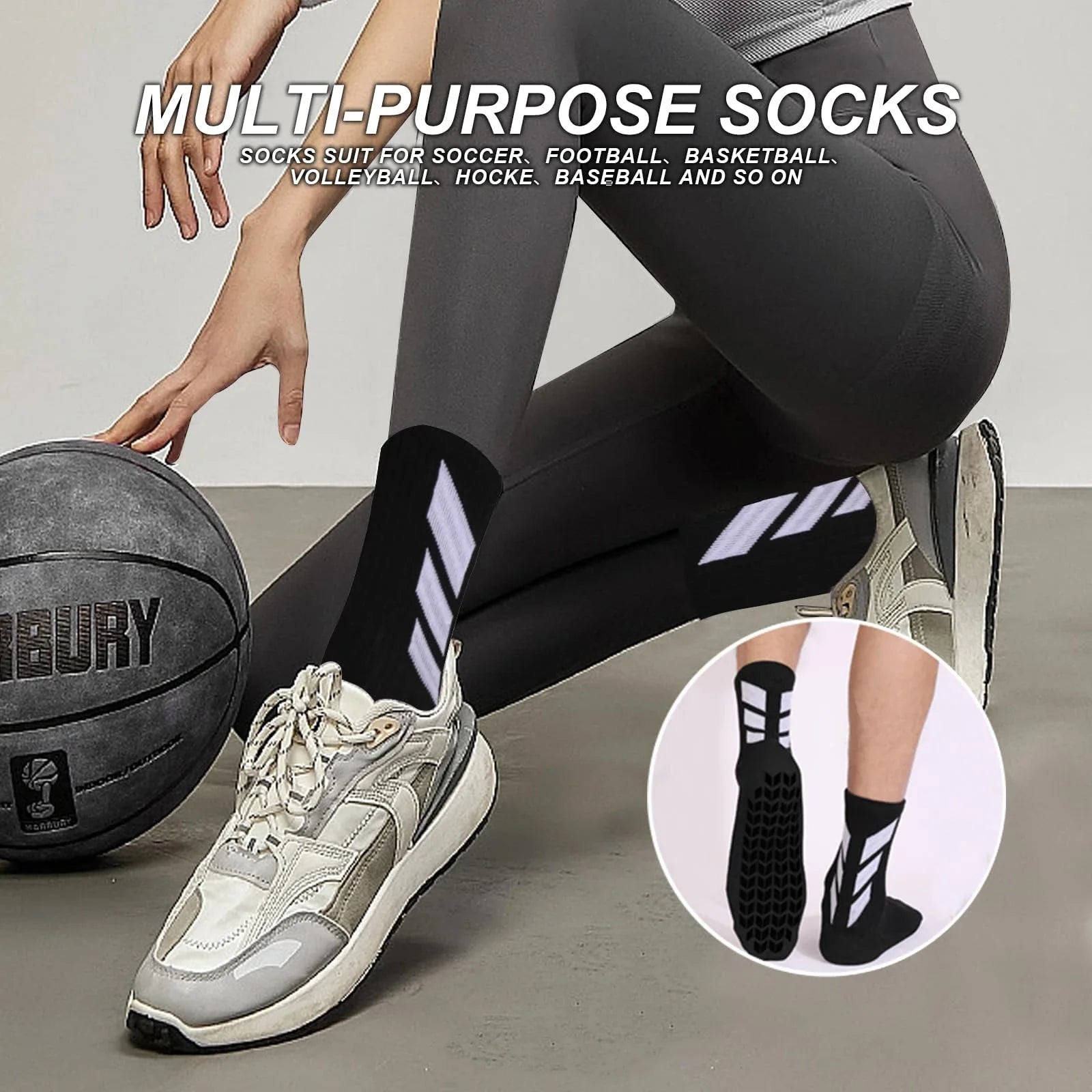 1 pair of socks football socks men's anti slip