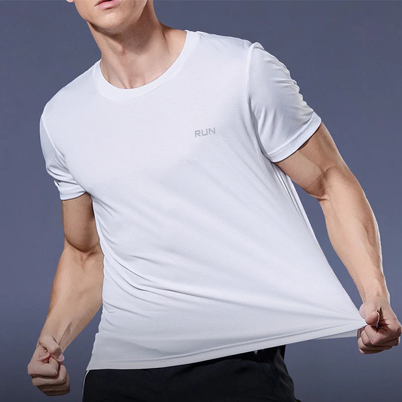Summer Men's Quick Dry Running Bodybuilding Shirts Oversized